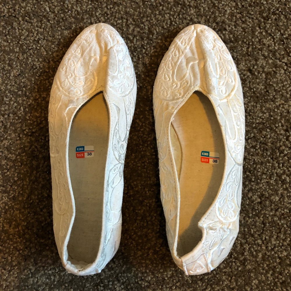 White fabric shoes